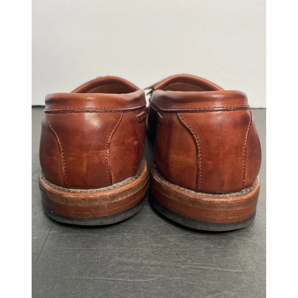 ALLEN‎ EDMONDS CODY Kiltie Tassel Loafers 9.5 D Brown Woven Leather Men's Shoes
